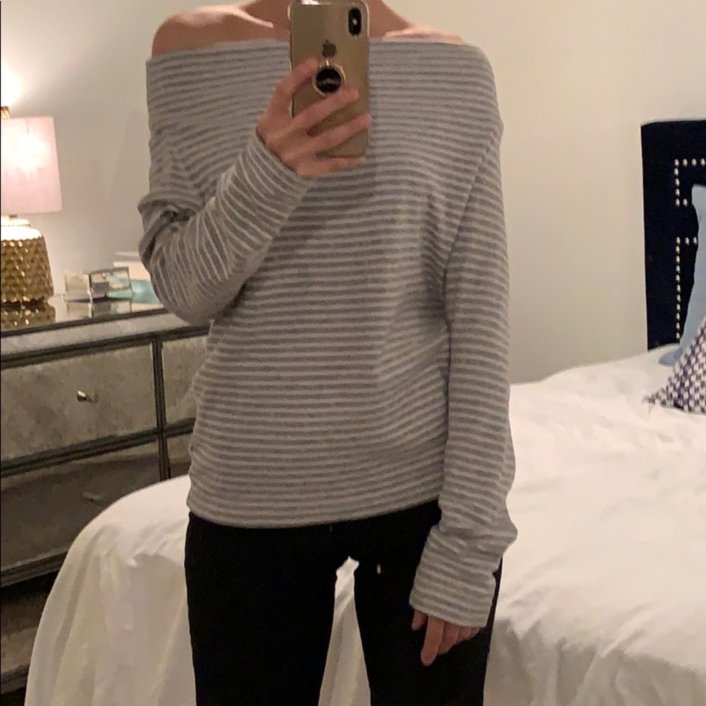 James Perse Stripped Bateau Sweatshirt